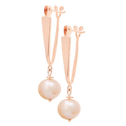 Rosa Rose Gold Pearl Earrings