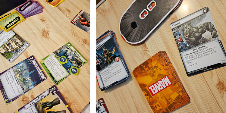 components and cards of marvel champions card game's core set