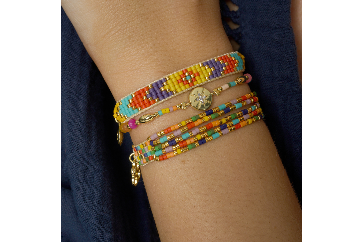 Stars | Miyuki Betty Angel Bracelet Multicoloured Friendship Boho Bead