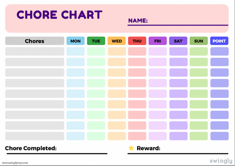 Summer chore chart