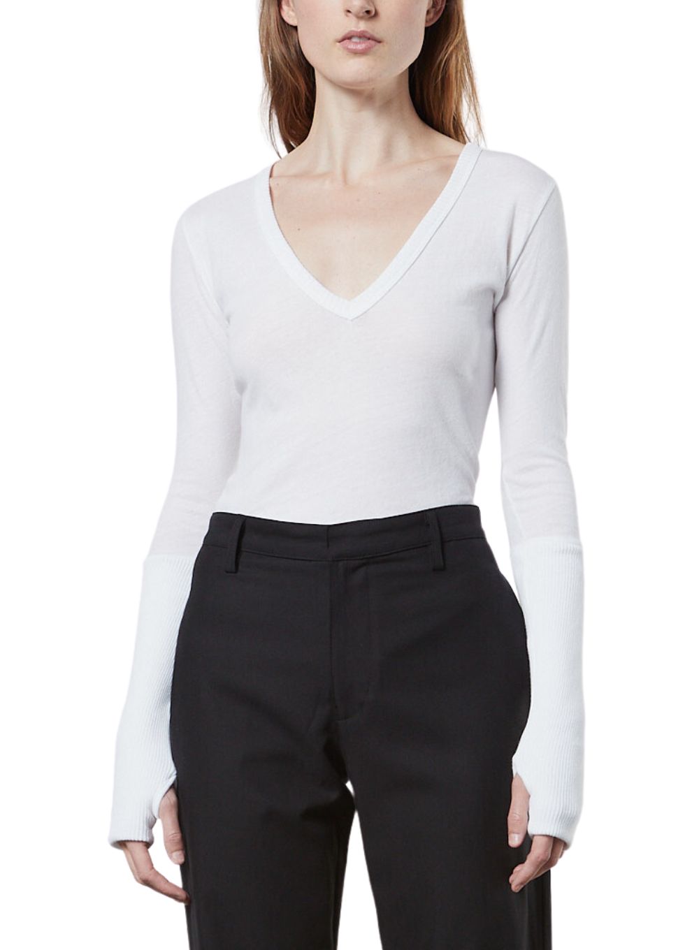 ENZA COSTA | Layered Cuff Long Sleeve V-Neck – Joan Shepp