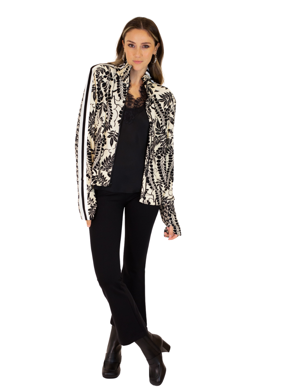 NORMA KAMALI | Side Stripe Turtle Jacket