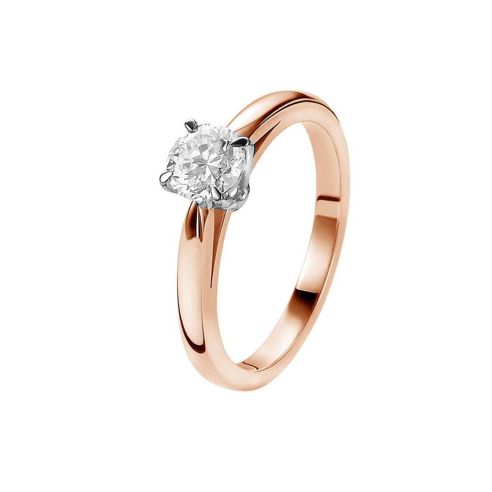 pakket Kip Harde ring Solitaire Eleganza - Rose goud – Bleriot Juwelen