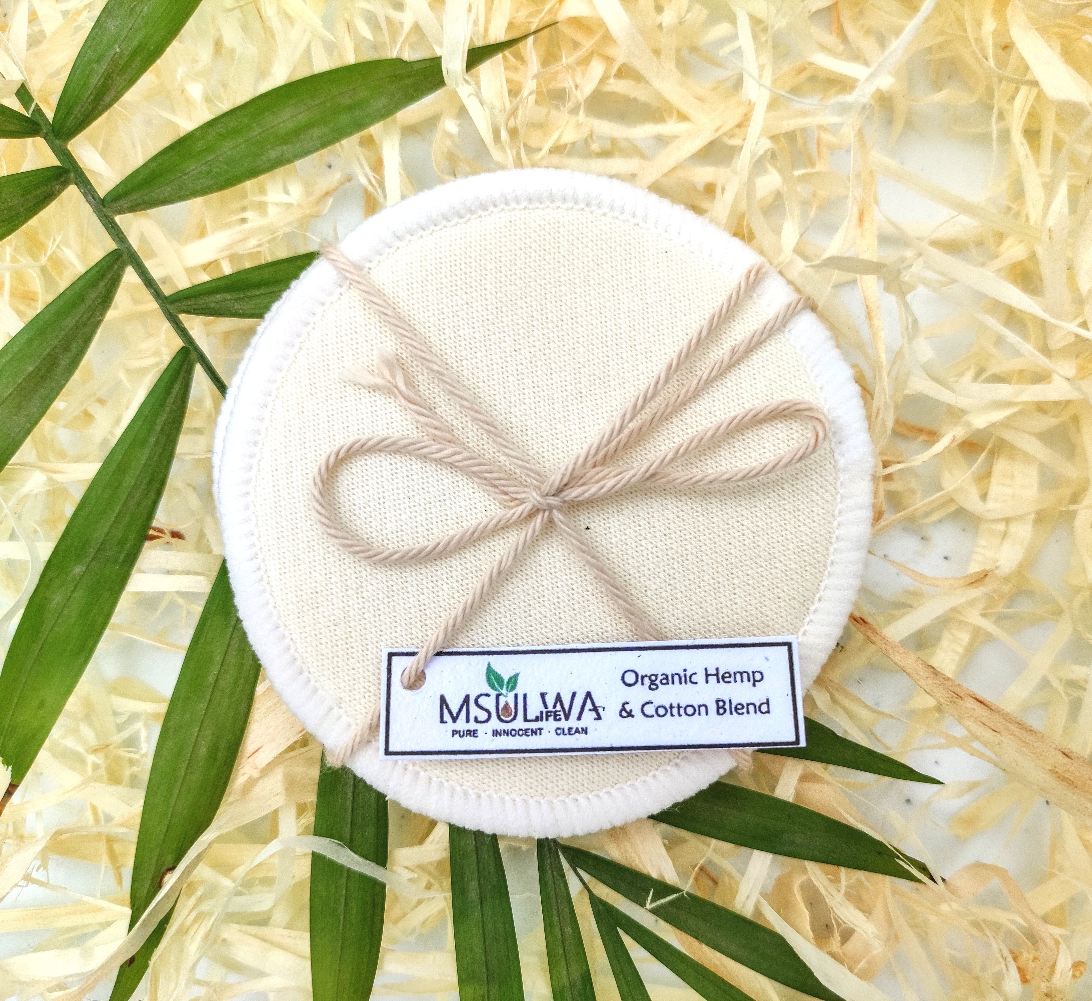 Msulwa Reusable Facial Rounds - Msulwa Onine Store. Pure, Innocent, Clean. Products that are Eco-friendly, organic, sustainable, healthy, natural, vegan, biodgradable, zero waste, eco packaging. South Africa & Worldwide