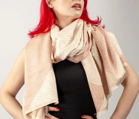 woman wearing silk scarf