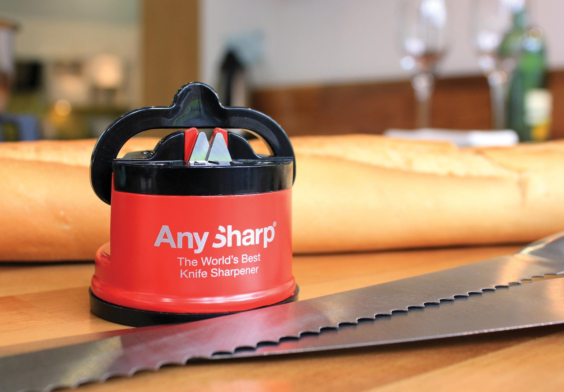  AnySharp Editions - World's Best Knife Sharpener - For Knives  and Serrated Blades (Stone): Home & Kitchen