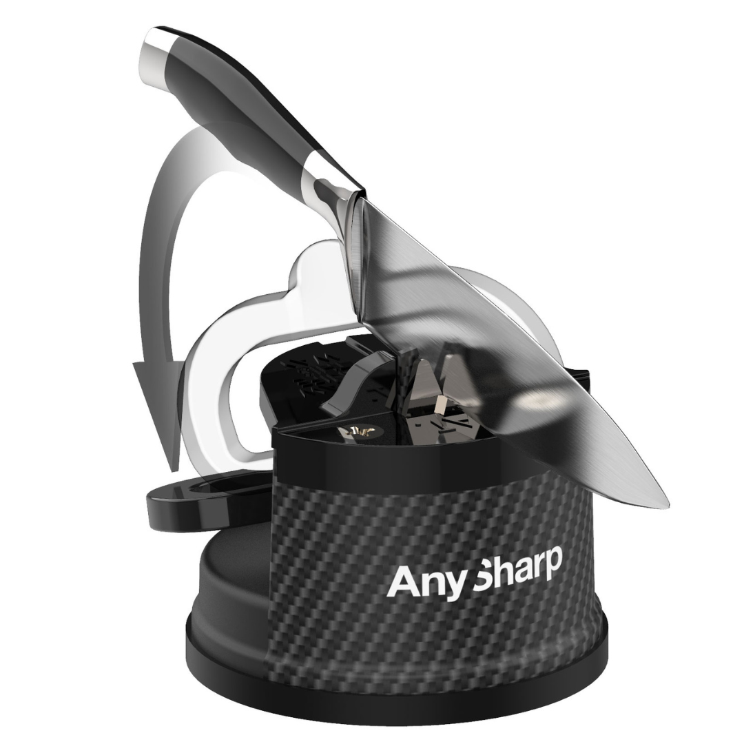 AnySharp Xblade Professional Knife Sharpener with Powergrip, Silver