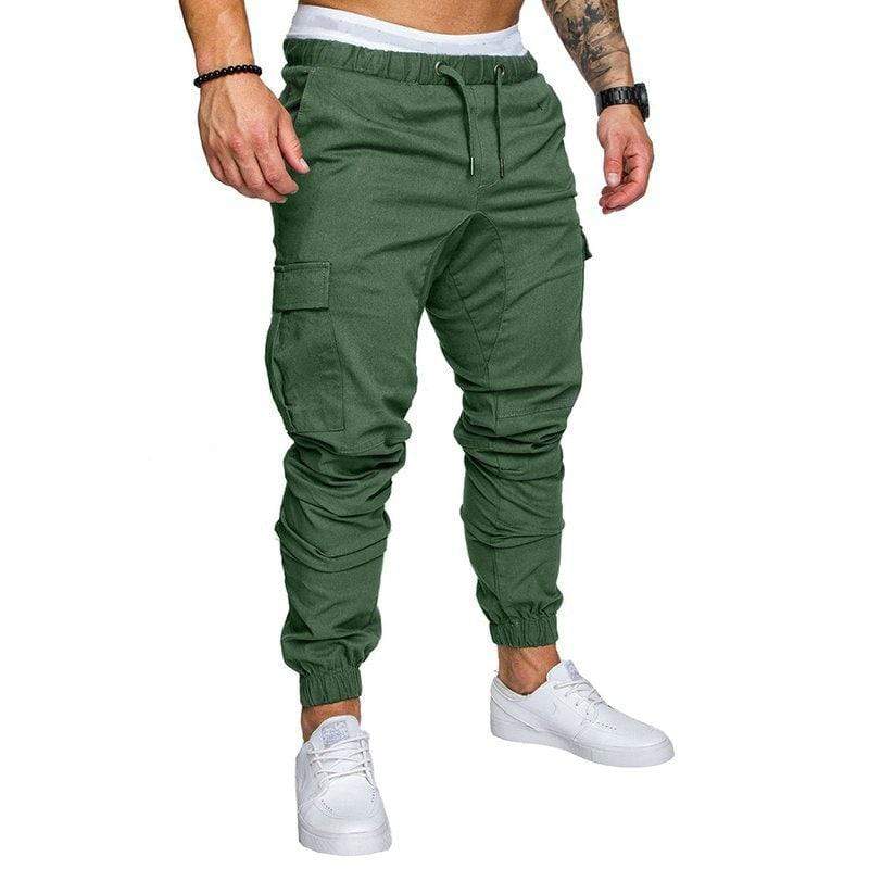 green joggers outfit mens