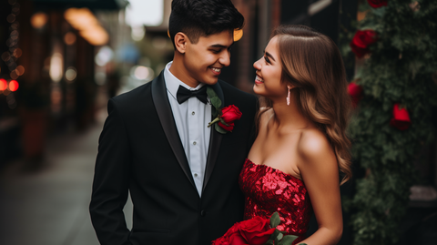 A vibrant prom scene in downtown Vancouver