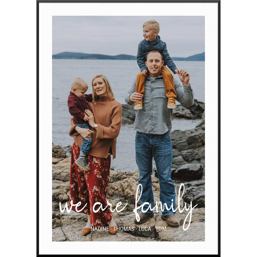Personalisiertes Fotoposter ""Fotoposter We Are Family"" | Wanddekoration | Personalisierte Geschenkidee, 50 x 70 cm