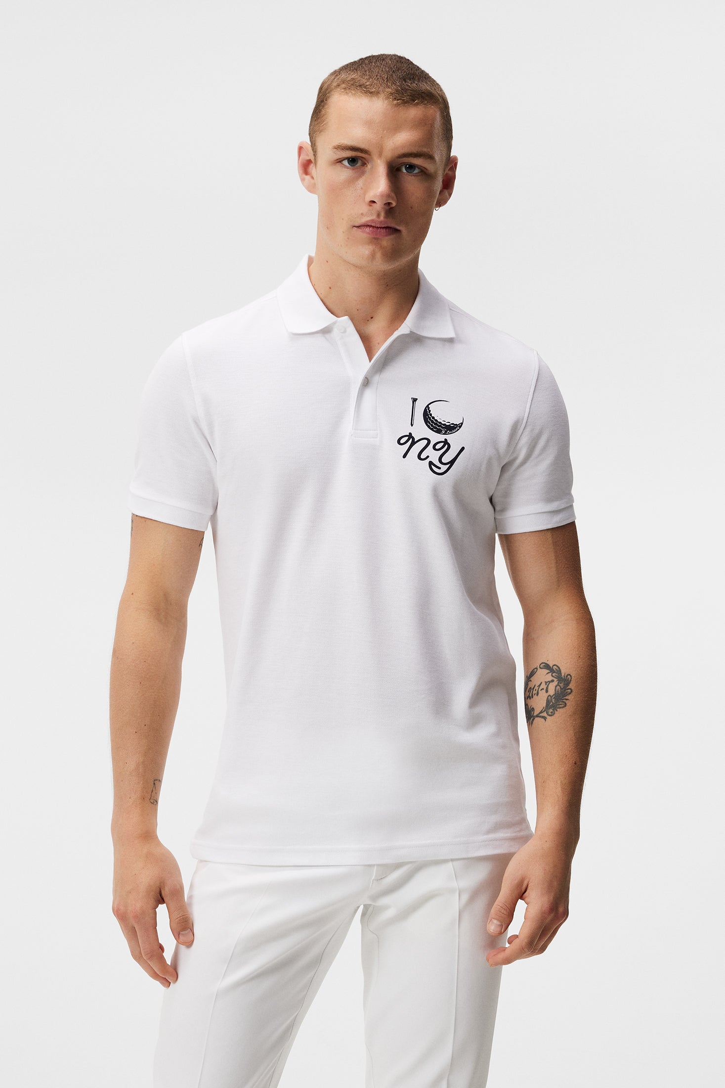 제이린드버그 골프웨어 반팔 폴로티 J.LINDEBERG Troy NYC Golf Polo,White