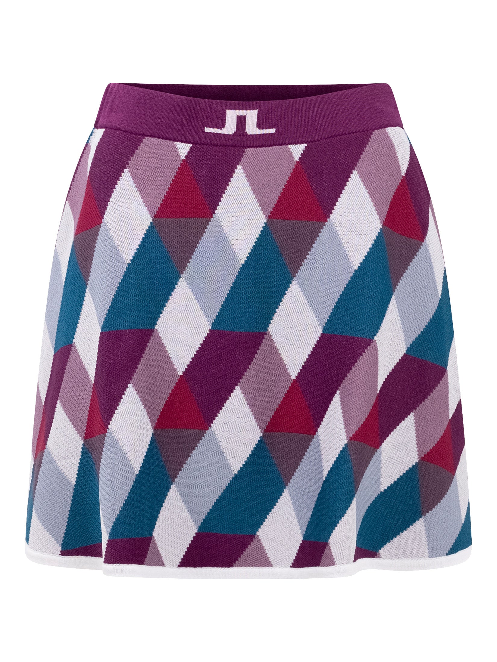 제이린드버그 J.LINDEBERG Billa Knitted Golf Skirt,White Argyle