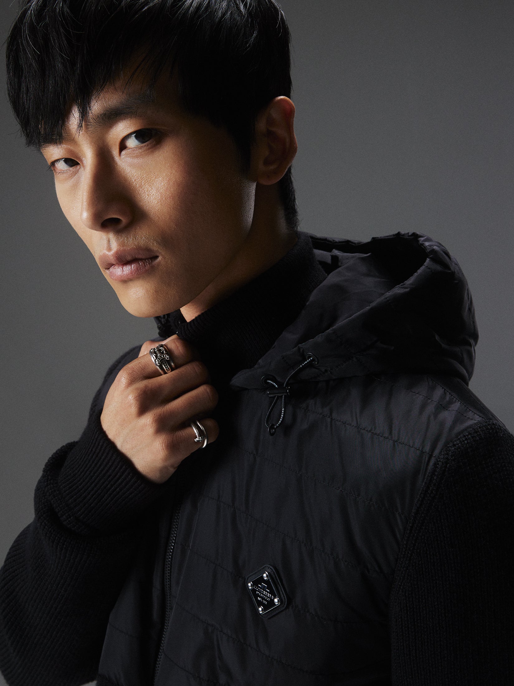 제이린드버그 J.LINDEBERG Perry Hybrid Hood Jacket,Black