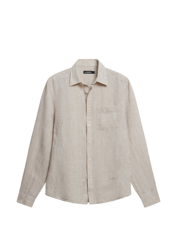 제이린드버그 J.LINDEBERG Linen Melange Long Sleeve Slim Shirt