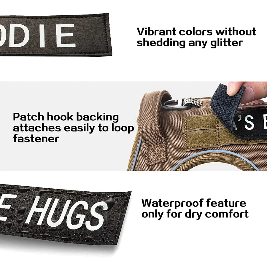 Removable Velcro Reflective Harness & Collar Patches (Sold in Sets