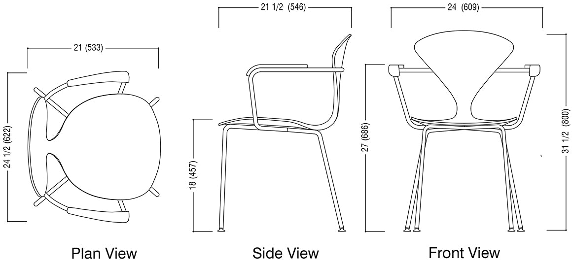 Metal Base Armchair Schematic