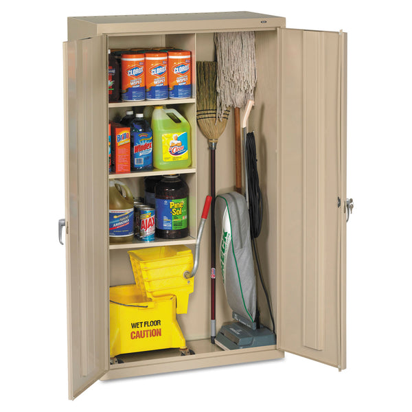 Assembled Jumbo Steel Storage Cabinet, 48w x 24d x 78h, Putty