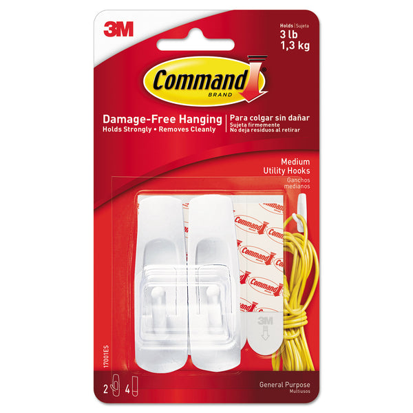  3M Command General Purpose Hooks, Designer, 3 lb. Capacity,  White, 50/Carton (MMM17081CABPK),Medium : Home & Kitchen