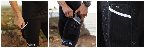 Fusion SLi Run Tights_ Side Pocket in Action