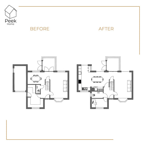 Floor plan showing a ground floor reconfiguration