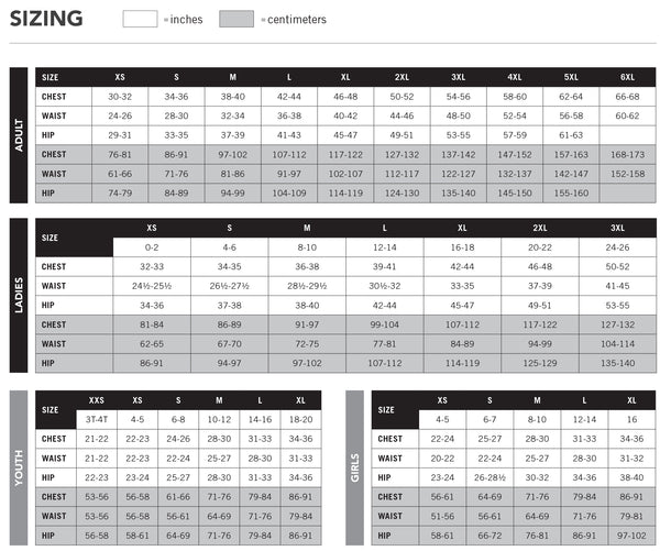 Augusta Size Chart