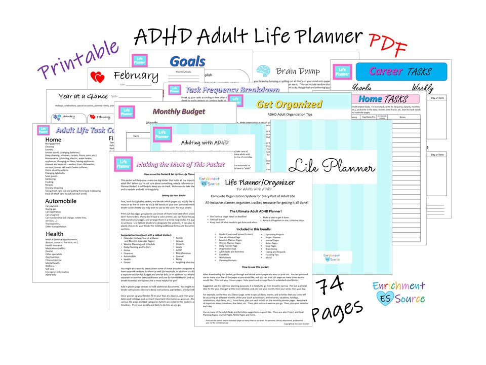 adhd-planner-adults-life-planner-bundle-instant-download-etsy