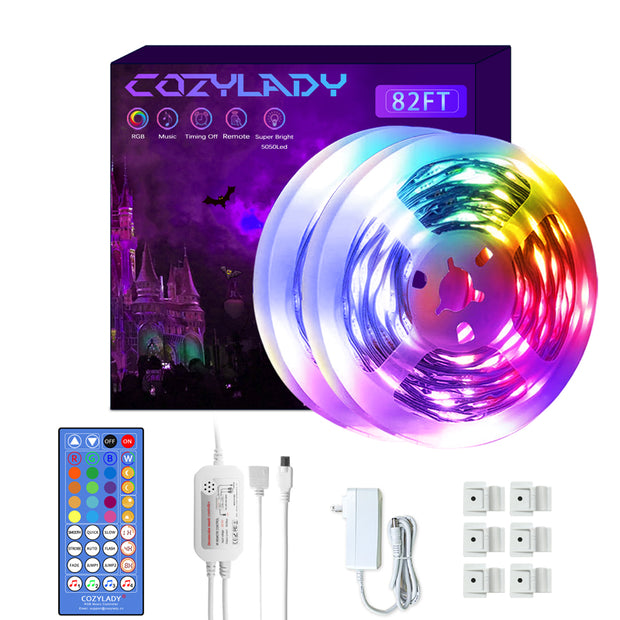 cozylady led strip lights 65.6 ft