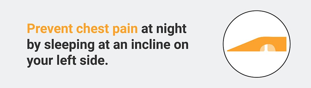 Prevent chest pains at night by sleeping at an incline graphic