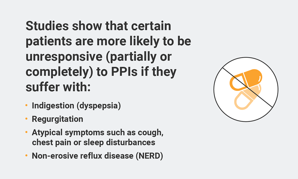 Studies show that certain patients are more likely to be unresponsive to PPIs if they suffer these conditions.