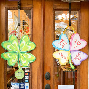 Double Sided Clover/Conversation Hearts Spring Door Hanger - Mint Juleps Shop