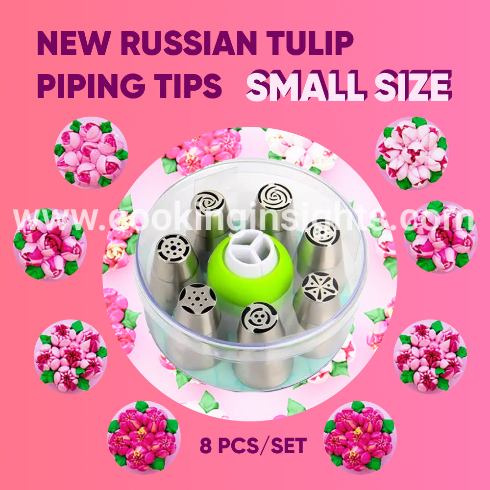 New 8pcs/Set Russian Tulip Piping Tips Small / Mini Size