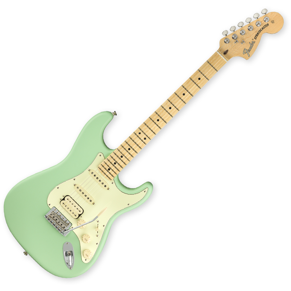 fender american performer strat hss in satin surf green