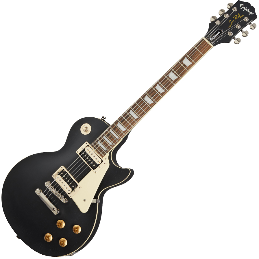 epiphone les paul classic worn worn ebony