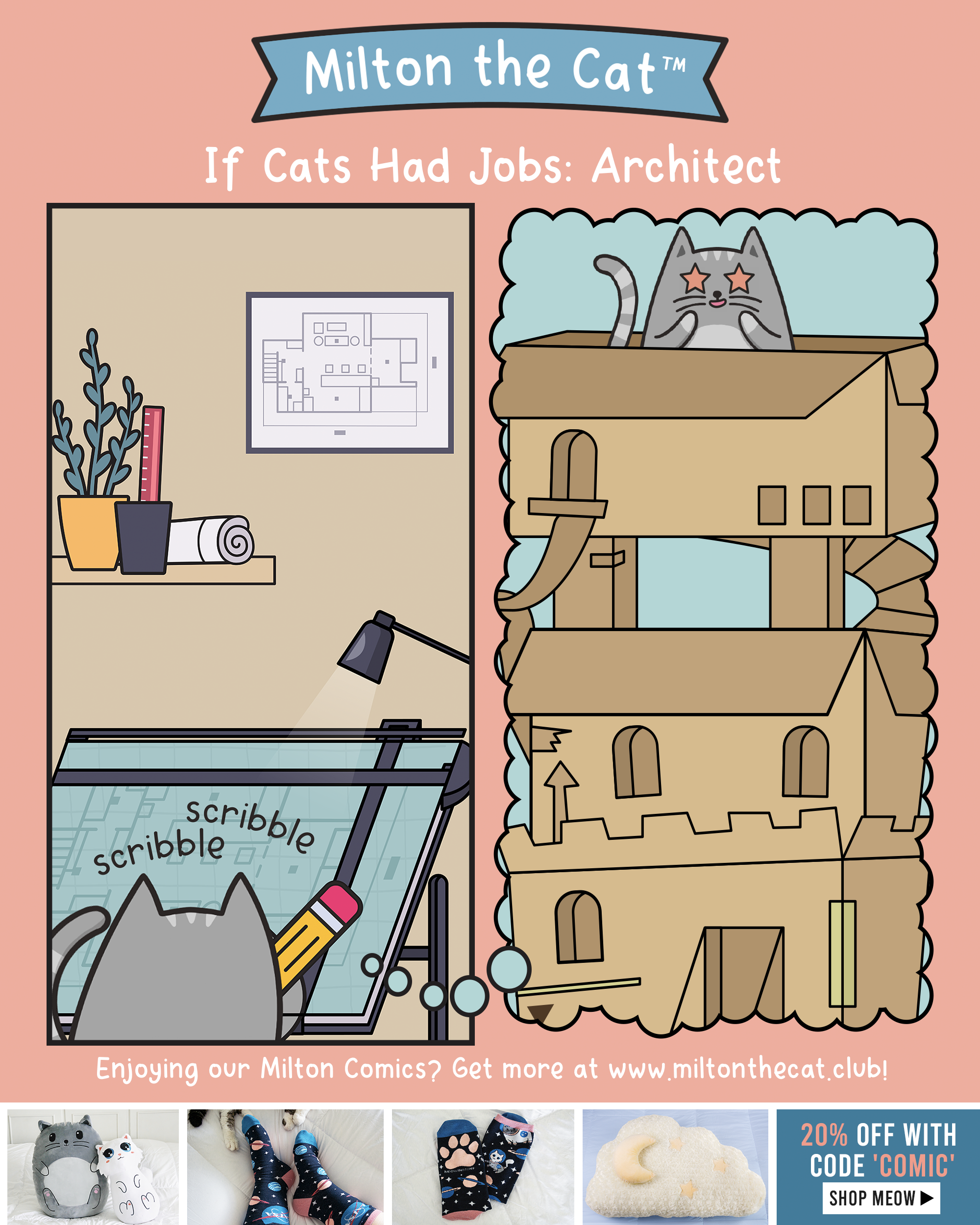 milton the cat comic if cats had jobs meme