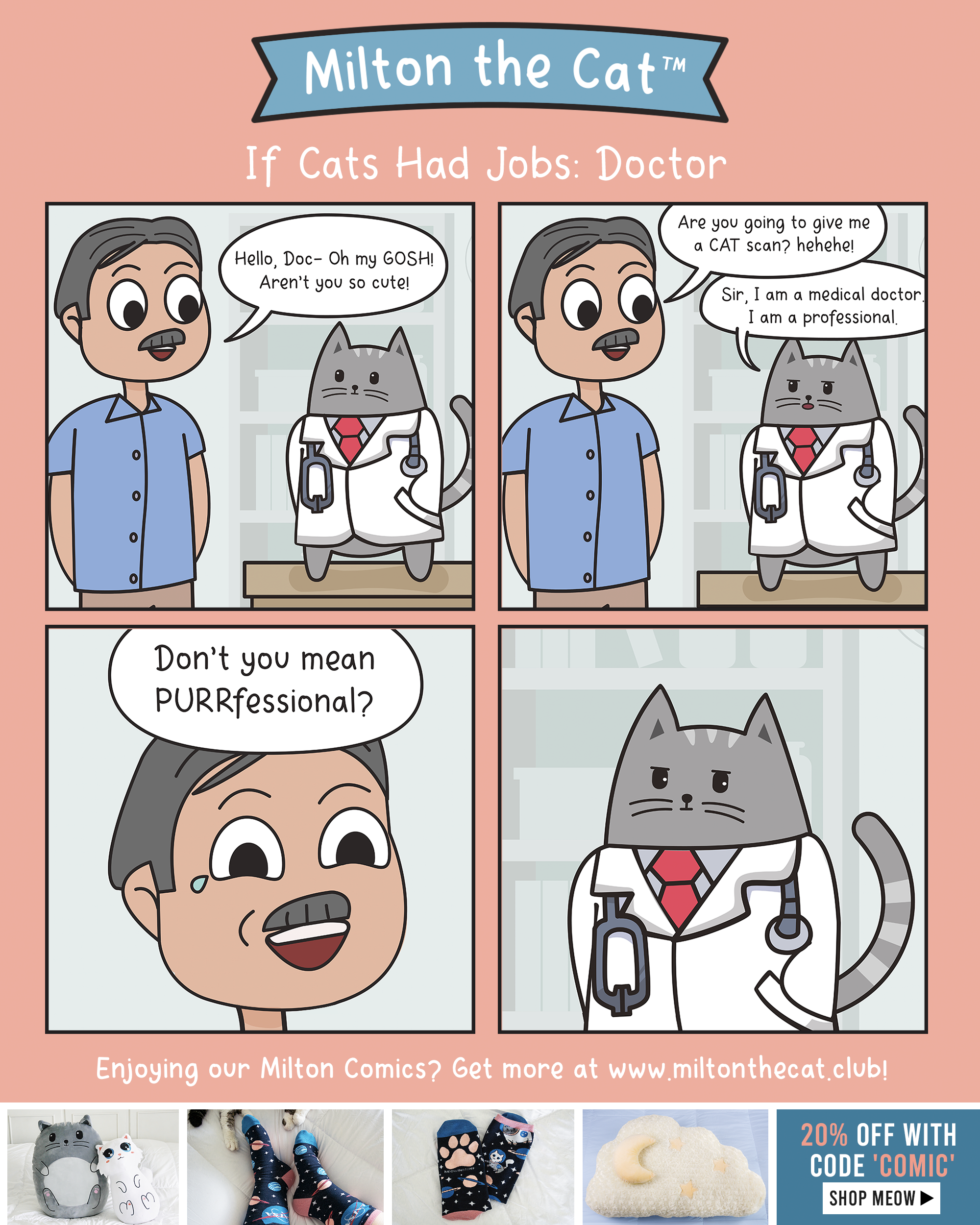 milton the cat daily comic if cats had jobs
