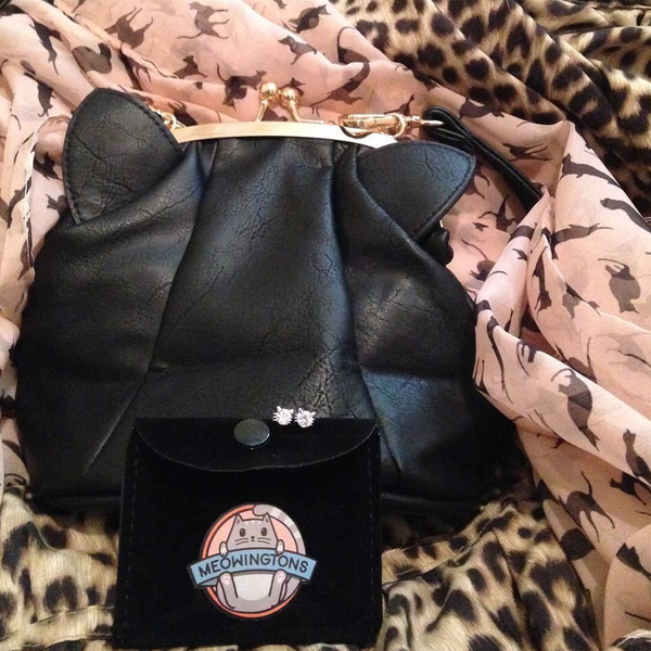 cat purse meowingtons bombay black cat coin purse