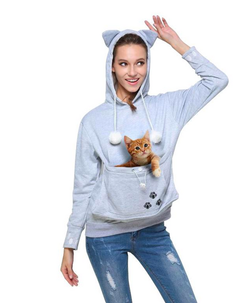 cat eared pouch sweater cat pouch sweater 