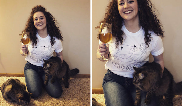 caturday drink wine with your cat caturday meme 