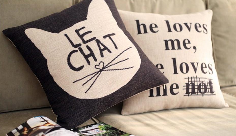 Le Chat Toss Pillow Case - Cat Themed by Meowingtons