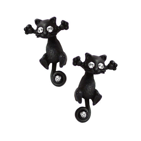 black cat earrings 