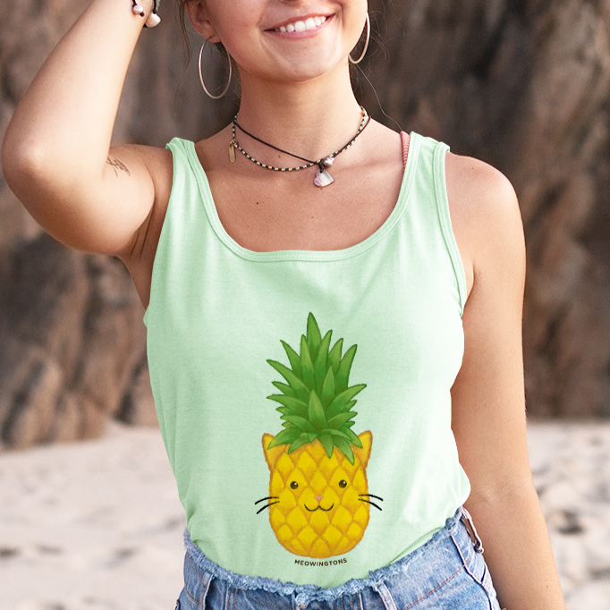 Tropicat Pineapple Tank Top-image-1