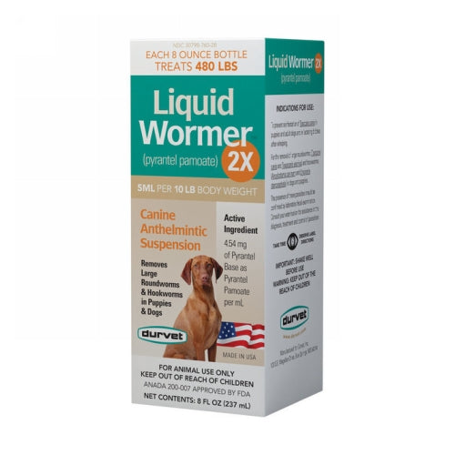 Durvet Liquid Wormer 2X Dog Dewormer 8 Oz - Giftscircle product image