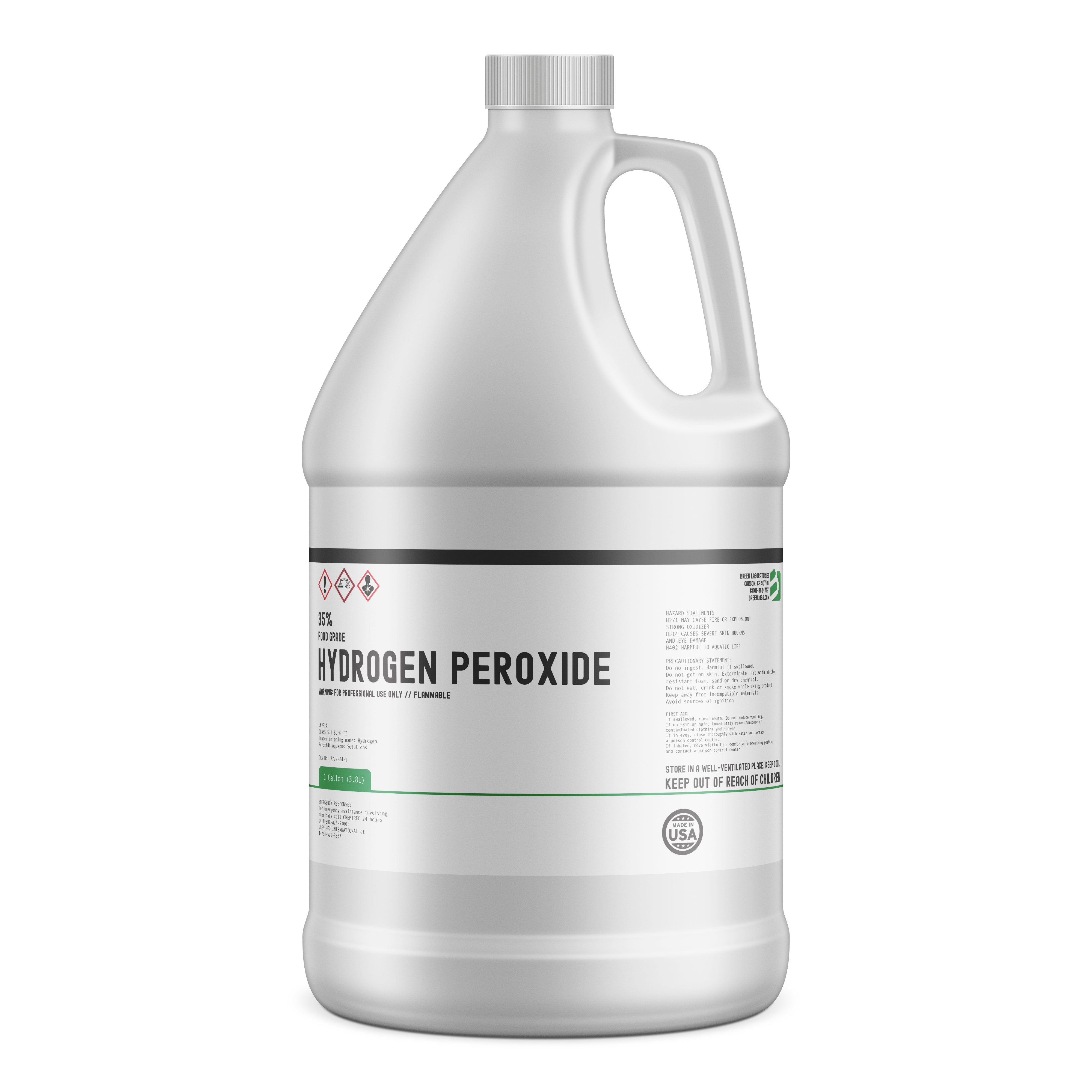 35 Hydrogen Peroxide Food Grade 1 Gallon 4 Per Case Free Shipping Breen Laboratories 