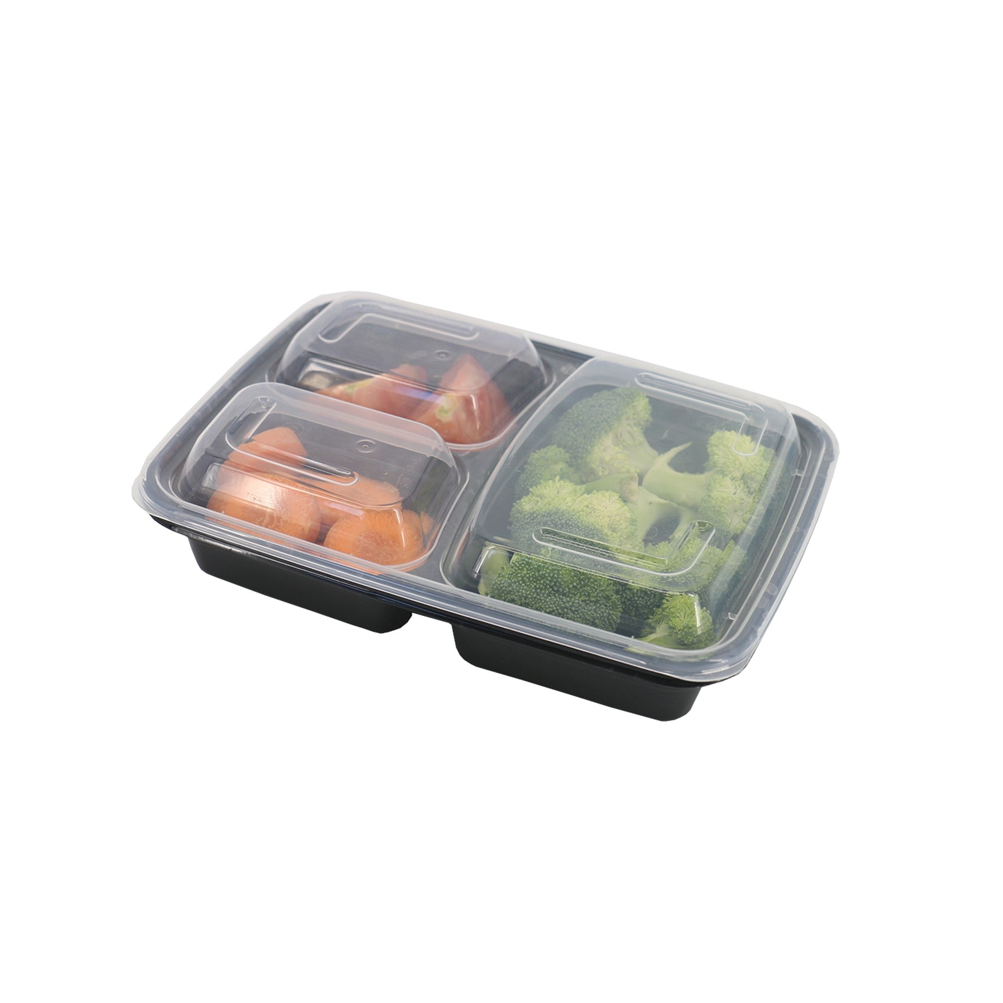 Emperor's Select 10 1/2 x 8 Black 5-Compartment Bento Box with Lid