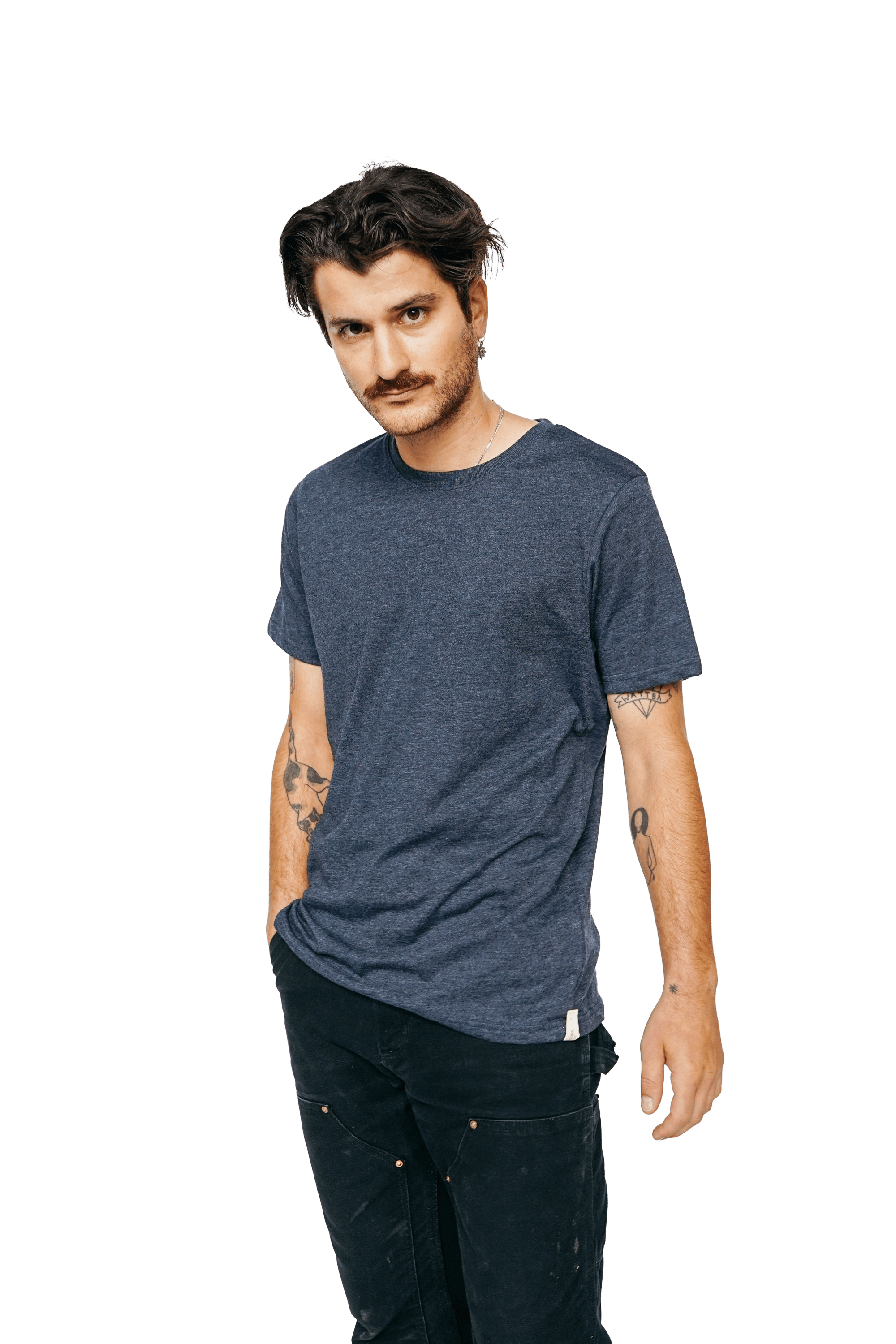 Man wearing XWASTED t-shirt