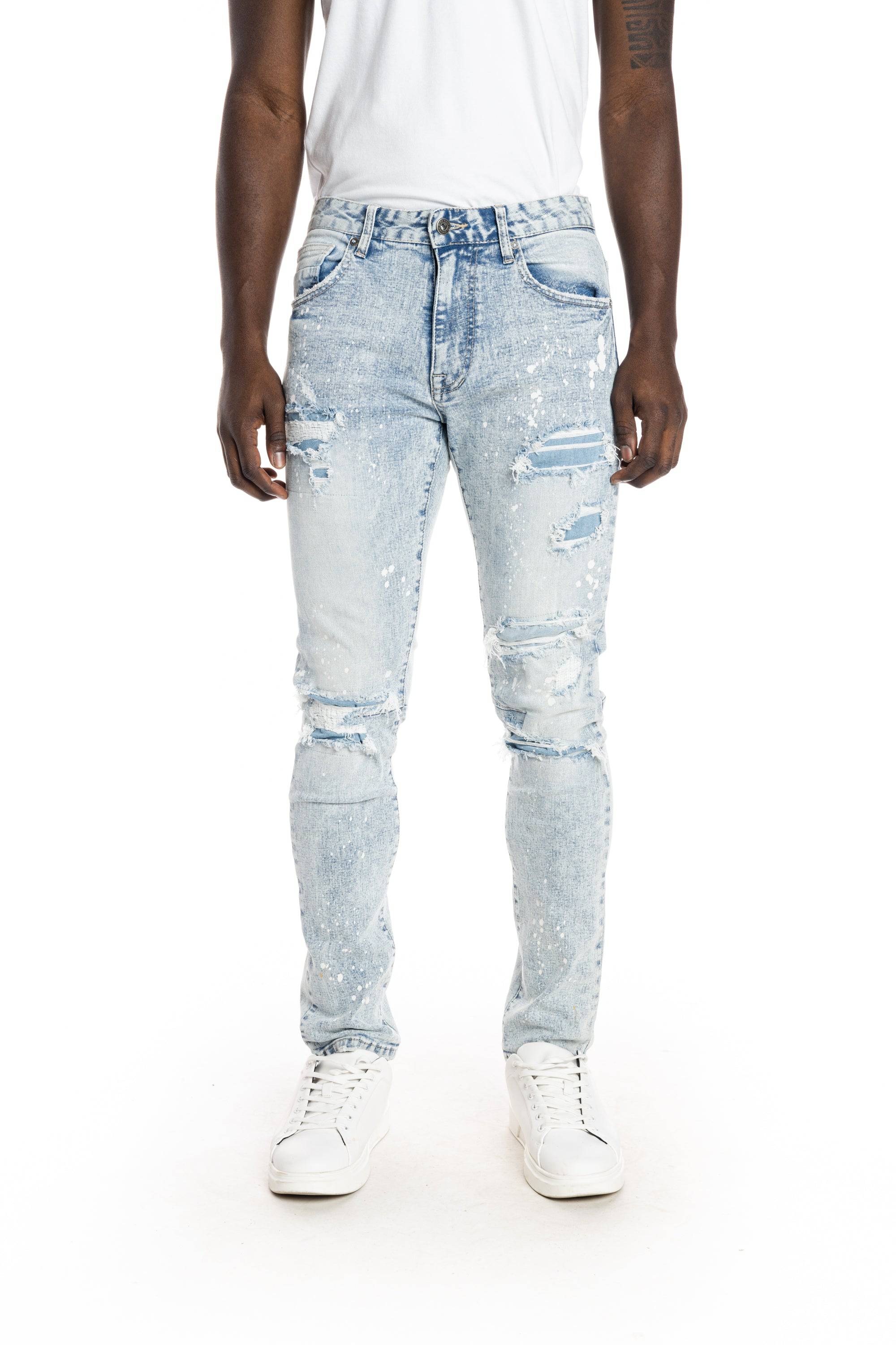 Rip And Repair Fashion Jeans - Hazy Blue – SMOKERISENY.COM