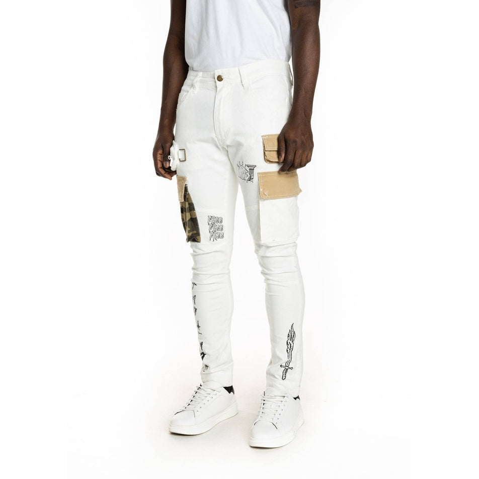 Low Rise Cotton Cargo Pant in Gunsmoke