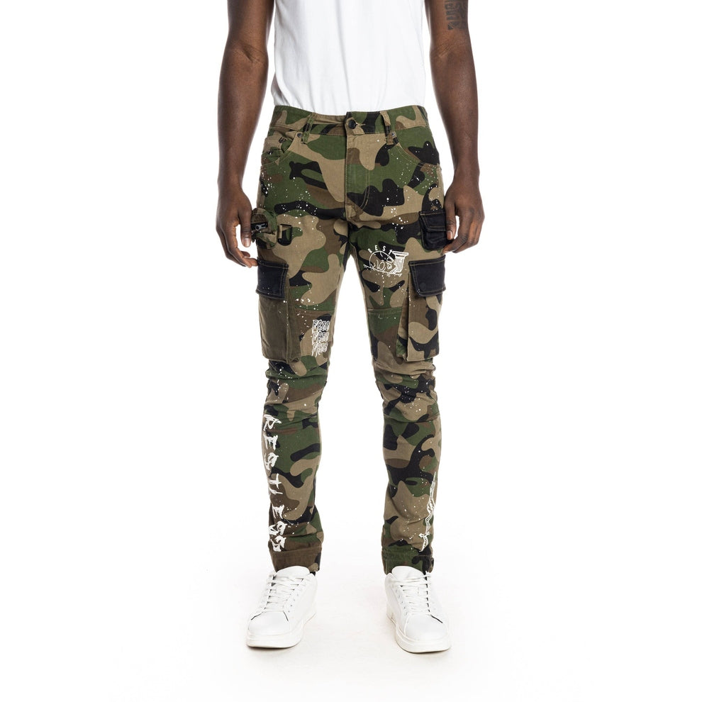 Buy t-base Men's Beige Printed Cargo Pants for Men Online India