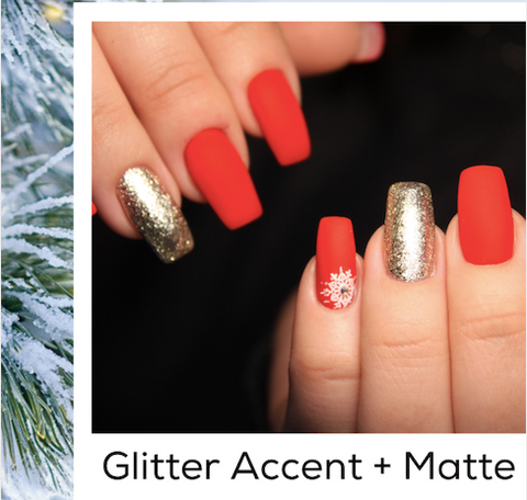 Glitter Accent Red Holiday Nail Art Trends Winter 2020 At Home Manicures