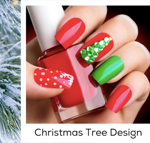 Christmas Tree Design Nail Art Trends Winter 2020 PIN At-Home Manicure and Nail Care